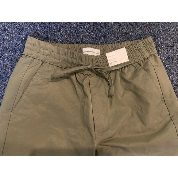 NWT Abercrombie Fitch Jen Reed Wide Leg Cargo Pants Olive Green XS Short New - Picture 2 of 5